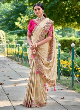 Cream Color Classic Saree