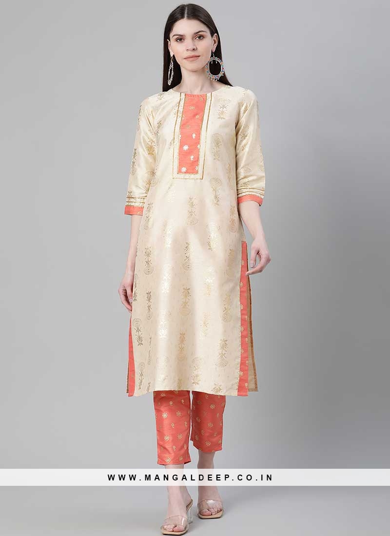 Cream Kurtis Kurtas- Buy Plain, Designer Cream Kurti Online for Women