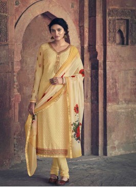 Cream Color Georgette Ladies Dress
