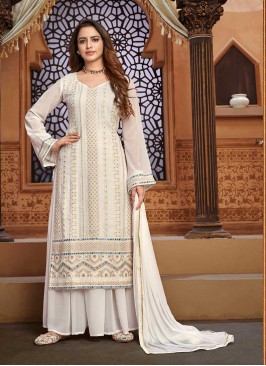 Cream Color Georgette Sharara Suit