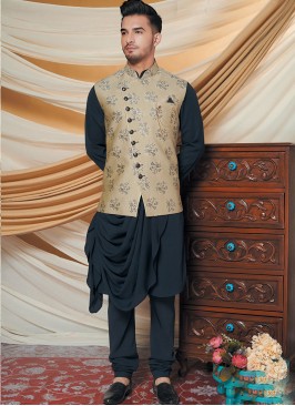 Cream Color Jacket With Kurta