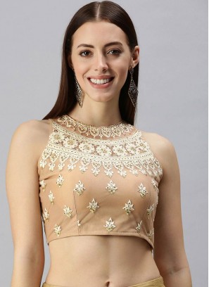 Cream Color Net Embroidered Blouse