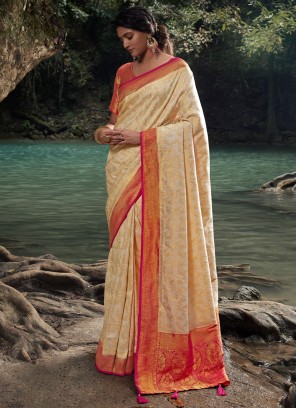 Cream Kanjivaram Silk Festival Classic Saree