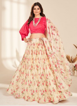 Cream Sangeet Readymade Lehenga Choli