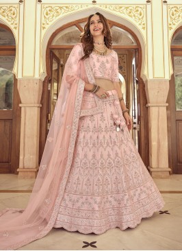 Crepe Silk Pink Lehenga Choli