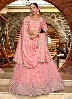 Crush Sequins A Line Lehenga Choli in Pink