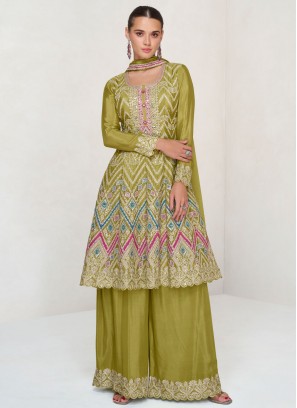 Customary Embroidered Sharara Set
