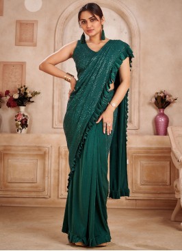 Customary Fancy Fabric Sequins Contemporary Saree