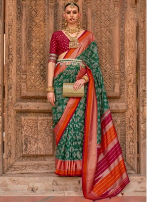 Customary Printed Silk Saree