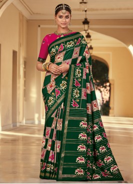 Customary Silk Patola Print Classic Saree