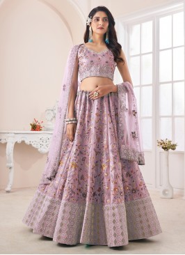 Cute Pink Embroidered Art Silk Trendy Lehenga Choli