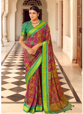 Dark Pink Color Patola Saree