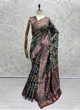 Dashing Multi Colour Silk Contemporary Saree