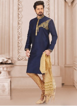 Dazzling Blue Color Party Wear Kurta Payjama