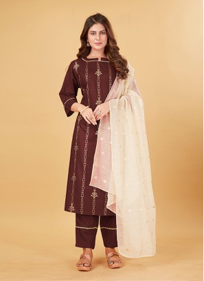 Dazzling Brown Pant Style Suit