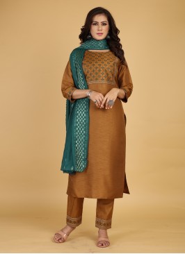 Dazzling Brown Trendy Salwar Suit