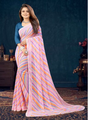 Dazzling Georgette Printed Classic Saree