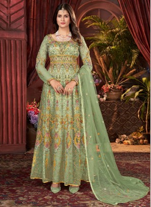 Dazzling Green Net Long Length Anarkali Salwar Suit