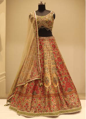 Dazzling Gold Sequins Georgette Festive Wear Lehenga Choli