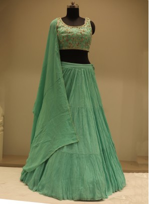 Dazzling Sky Georgette Festive Wear Lehenga Choli