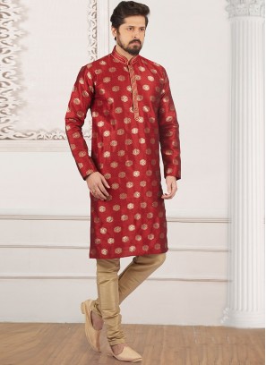 Dazzling Maroon Color Designer Kurta Payjama