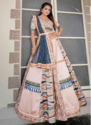 Dazzling Multi Colour Mirror Silk Readymade Lehenga Choli