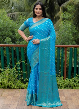 Dazzling Pure Silk Engagement Saree