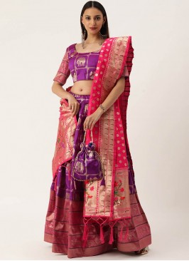 Dazzling Purple Color Jacquard Lehenga Choli