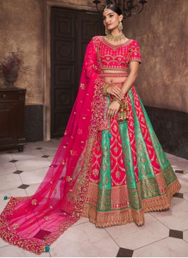 Dazzling Silk Sequins Pink Lehenga Choli