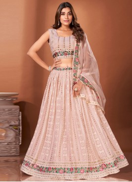 Dazzling Thread Work Rose Pink Designer Lehenga Choli