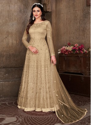 Delectable Beige Anarkali Salwar Kameez