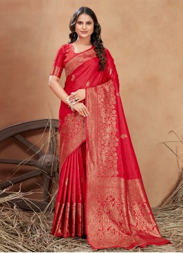 Delectable Border Banarasi Silk Contemporary Saree