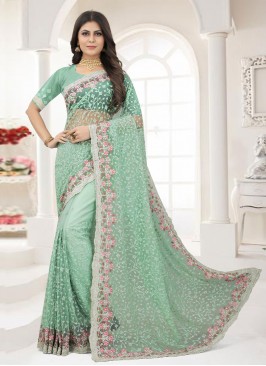 Delectable Green Engagement Classic Saree