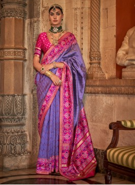 Delectable Weaving Purple Designer Saree