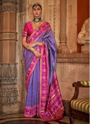 Delectable Weaving Purple Designer Saree