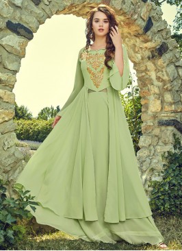 Delightful Embroidered Festival Readymade Gown