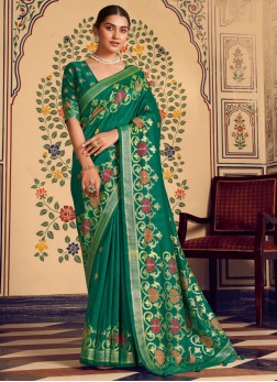 Delightful Teal Festival Traditional Saree