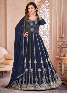 Delightsome Faux Georgette Resham Anarkali Salwar Kameez