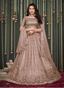 Delightsome Net Embroidered Mauve  Lehenga Choli