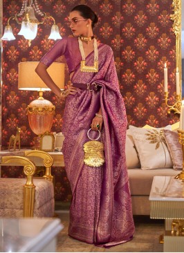 Delightsome Purple Classic Saree