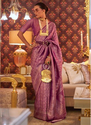 Delightsome Purple Classic Saree