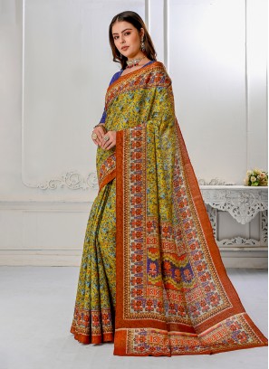Delightsome Sea Green Zari Silk Contemporary Style Saree