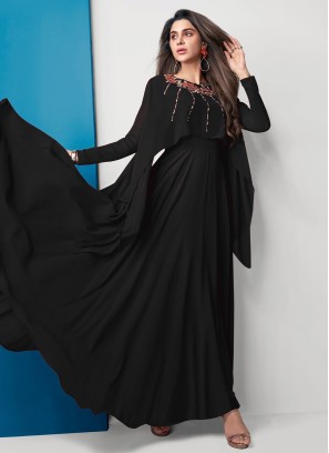 Demure Black Trendy Gown