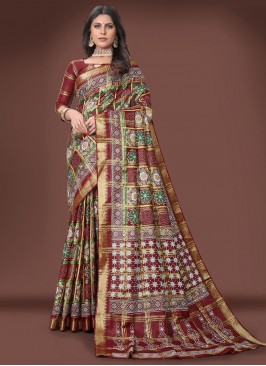 Deserving Cotton Mehndi Contemporary Saree