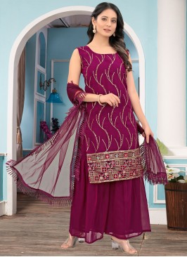 Deserving Faux Georgette Trendy Salwar Kameez