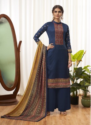 Designer Function Wear Blue Color Salwar Kameez