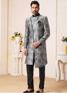 Designer Grey Indo-western Kurta set