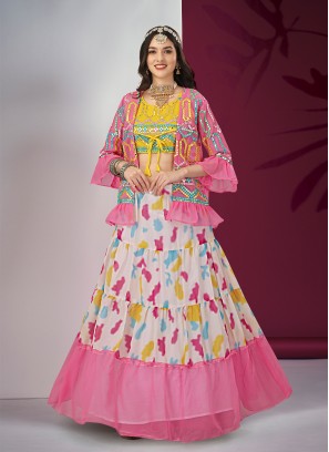 Designer Lehenga Choli Embroidered Georgette in Pink