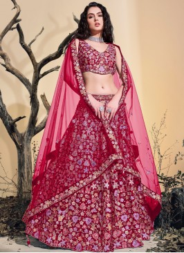 Designer Party Wear Soft Net Heavy Lehenga Choli.