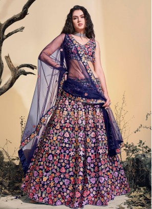 Designer Party Wear Soft Net Heavy Lehenga Choli.